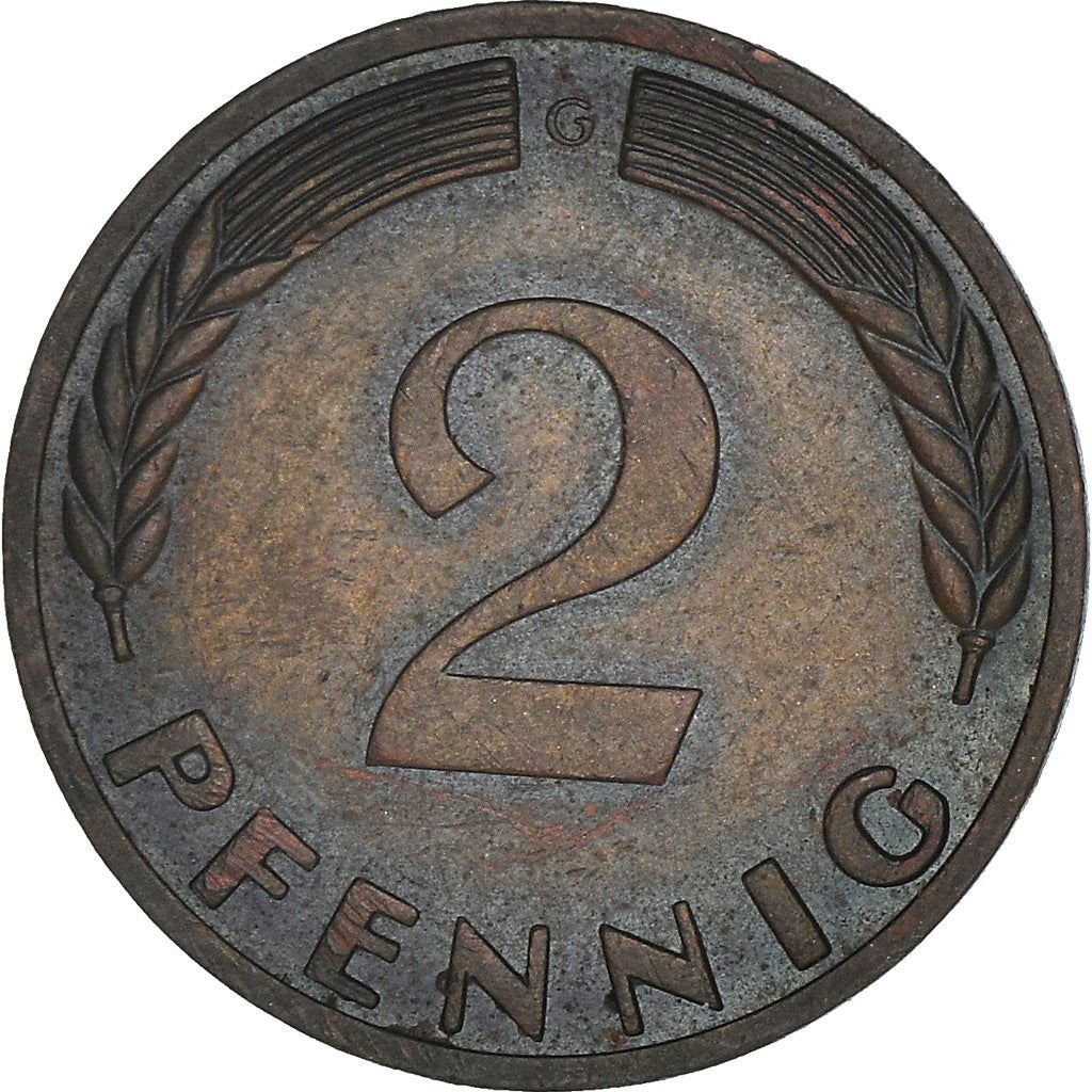 West German 2 Pfennig magnetic | KM106a | 1967 - 2001