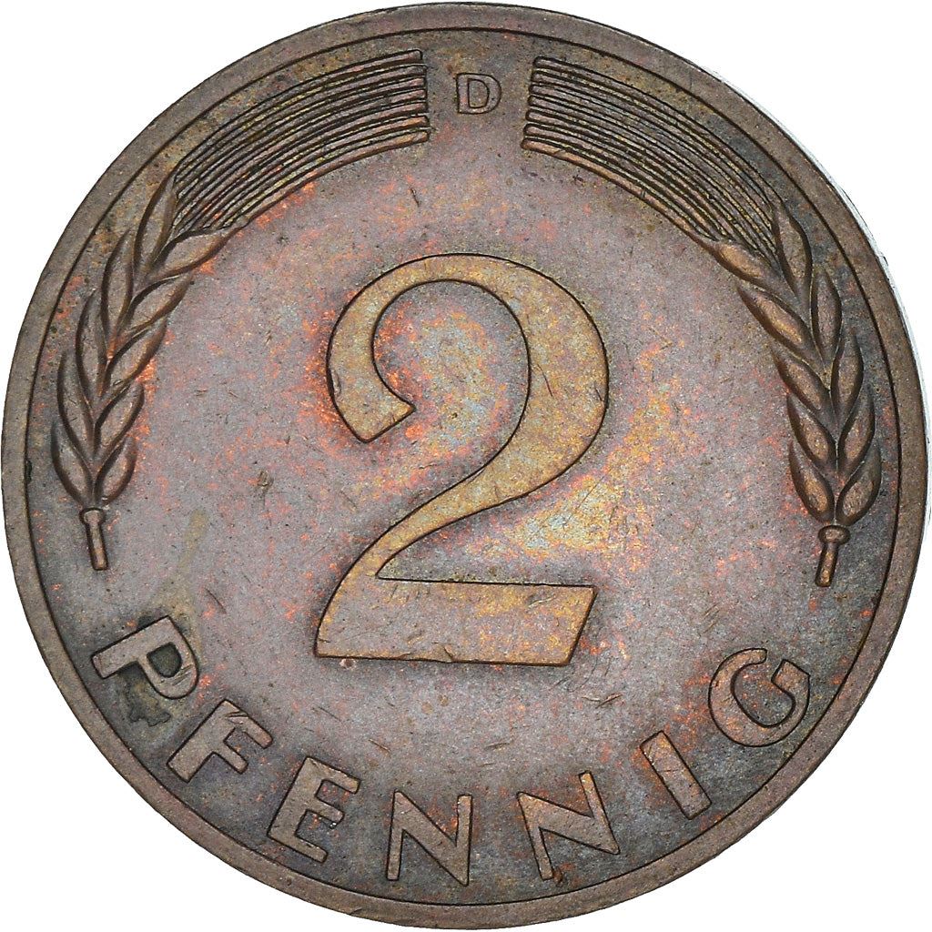 West German 2 Pfennig magnetic | KM106a | 1967 - 2001