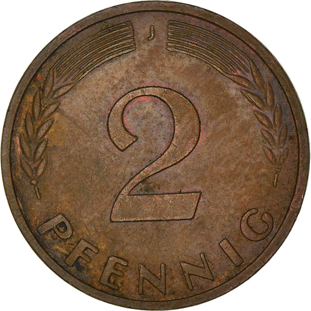 West German 2 Pfennig magnetic | KM106a | 1967 - 2001