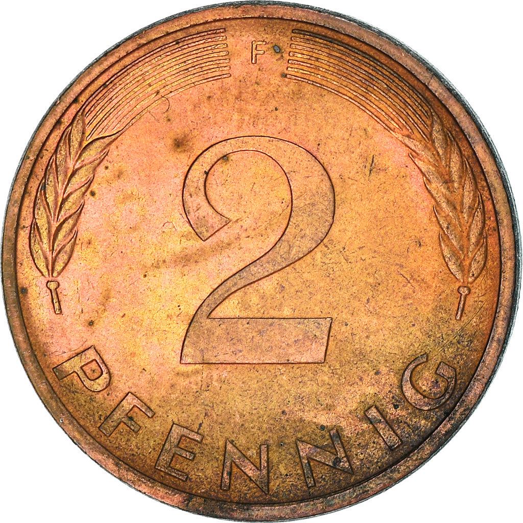 West German 2 Pfennig magnetic | KM106a | 1967 - 2001