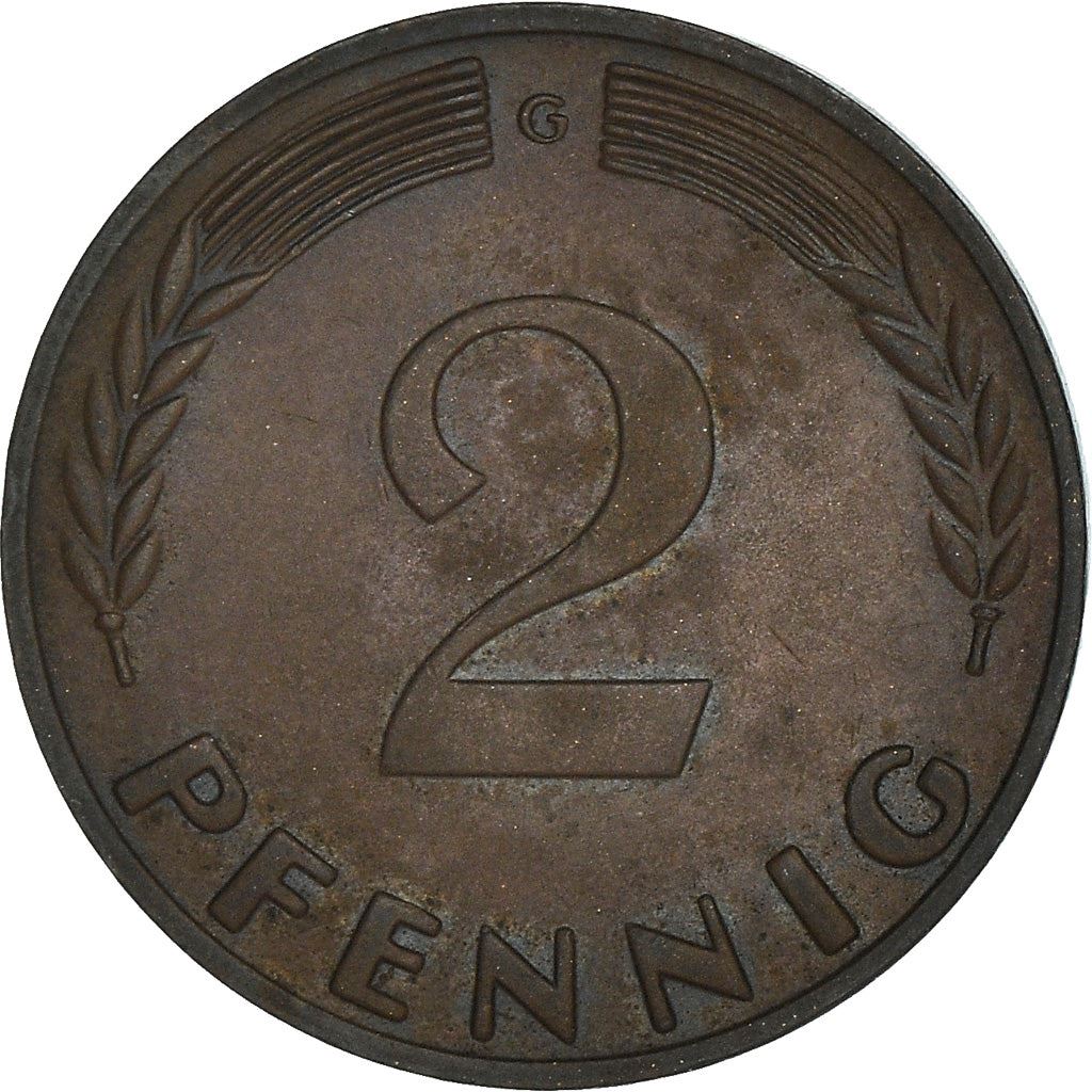 West German 2 Pfennig magnetic | KM106a | 1967 - 2001