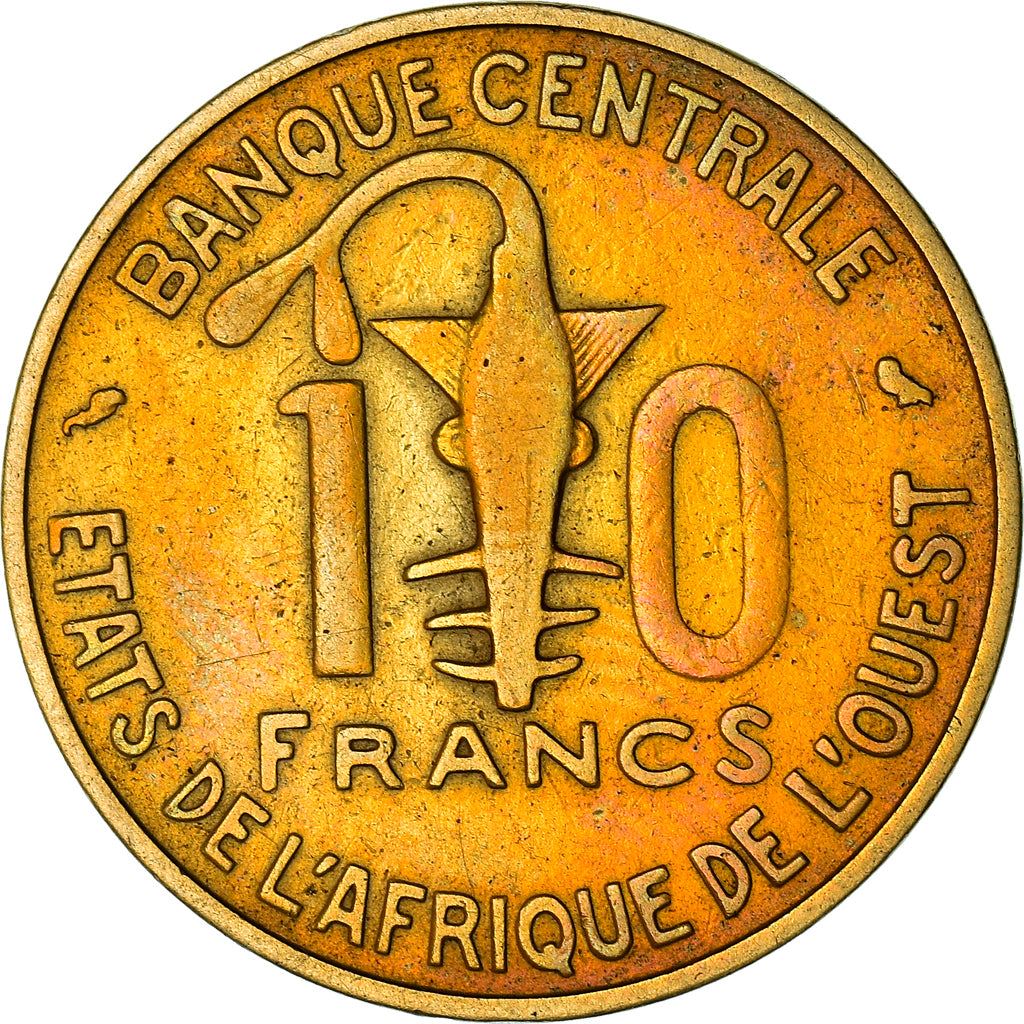 Western African States | 10 Francs Coin | Sawfish | Gazelle | KM1a | 1966 - 1981