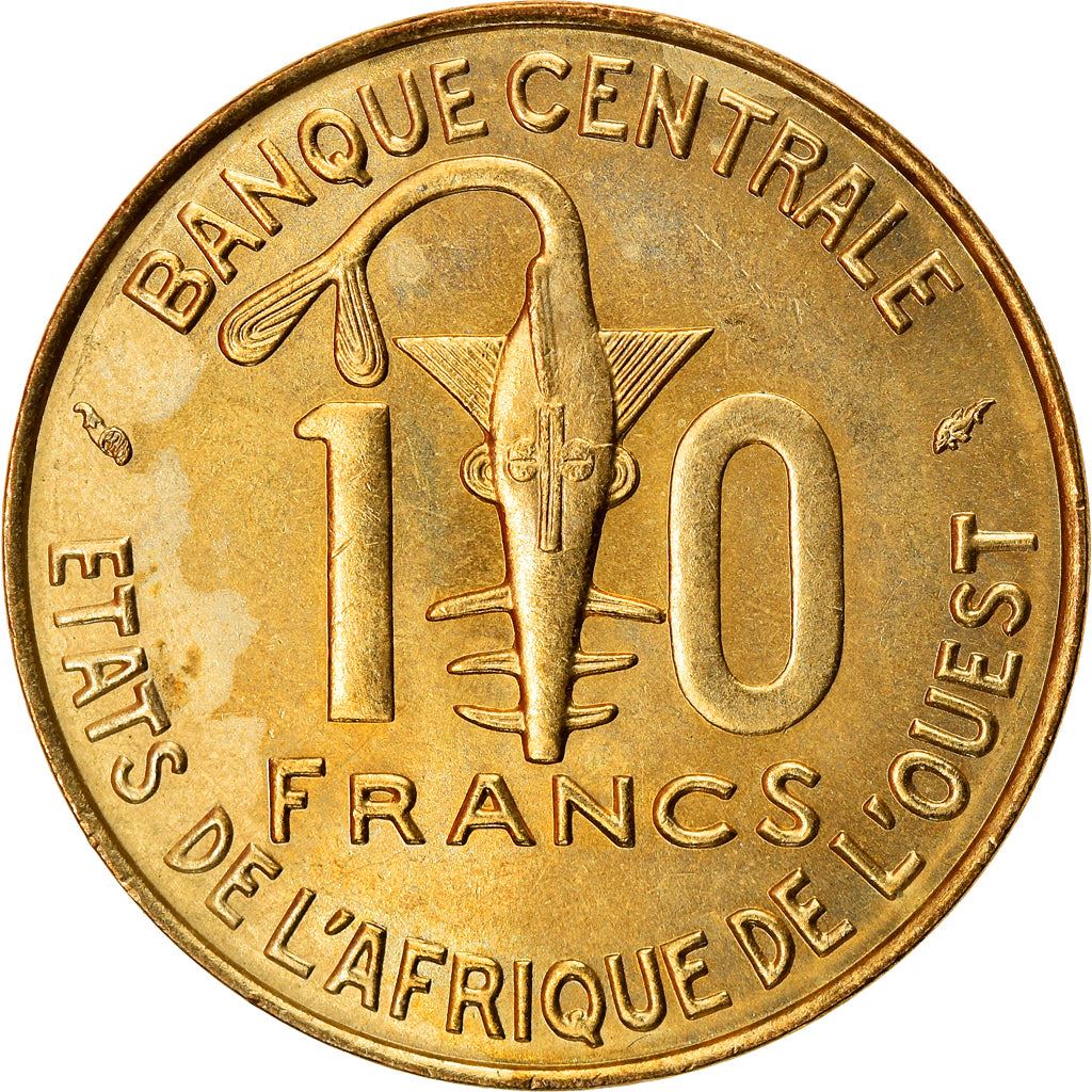 Western African States | 10 Francs Coin | Sawfish | Gazelle | KM1a | 1966 - 1981