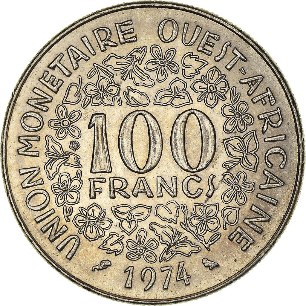 Western African States | 100 Francs Coin | Sawfish | Flowers | KM4 | 1967 - 2009