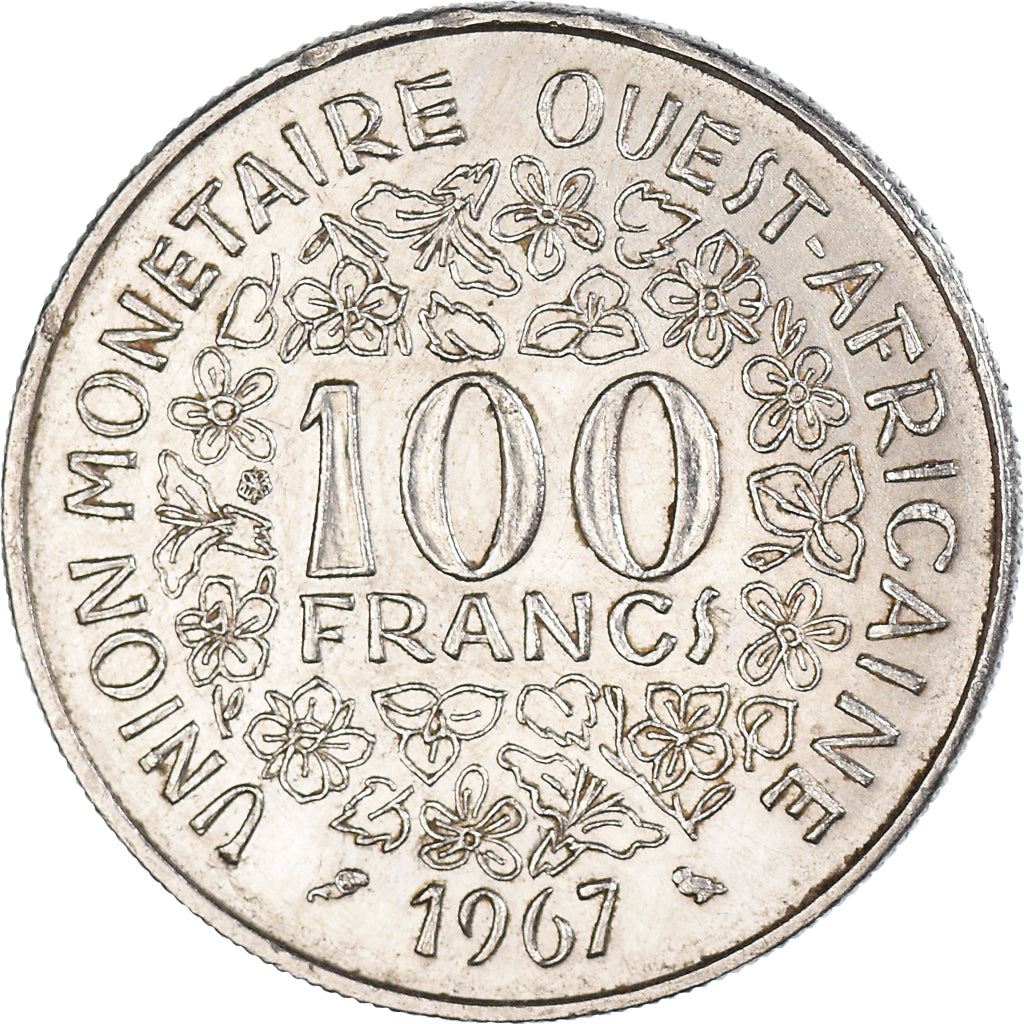 Western African States | 100 Francs Coin | Sawfish | Flowers | KM4 | 1967 - 2009