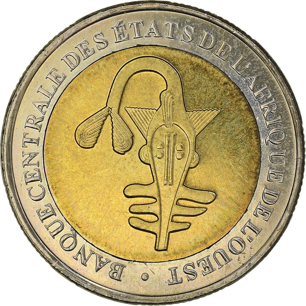 Western African States | 200 Francs Coin | Swfish | Banana | Corn | KM14 | 2003 - 2018