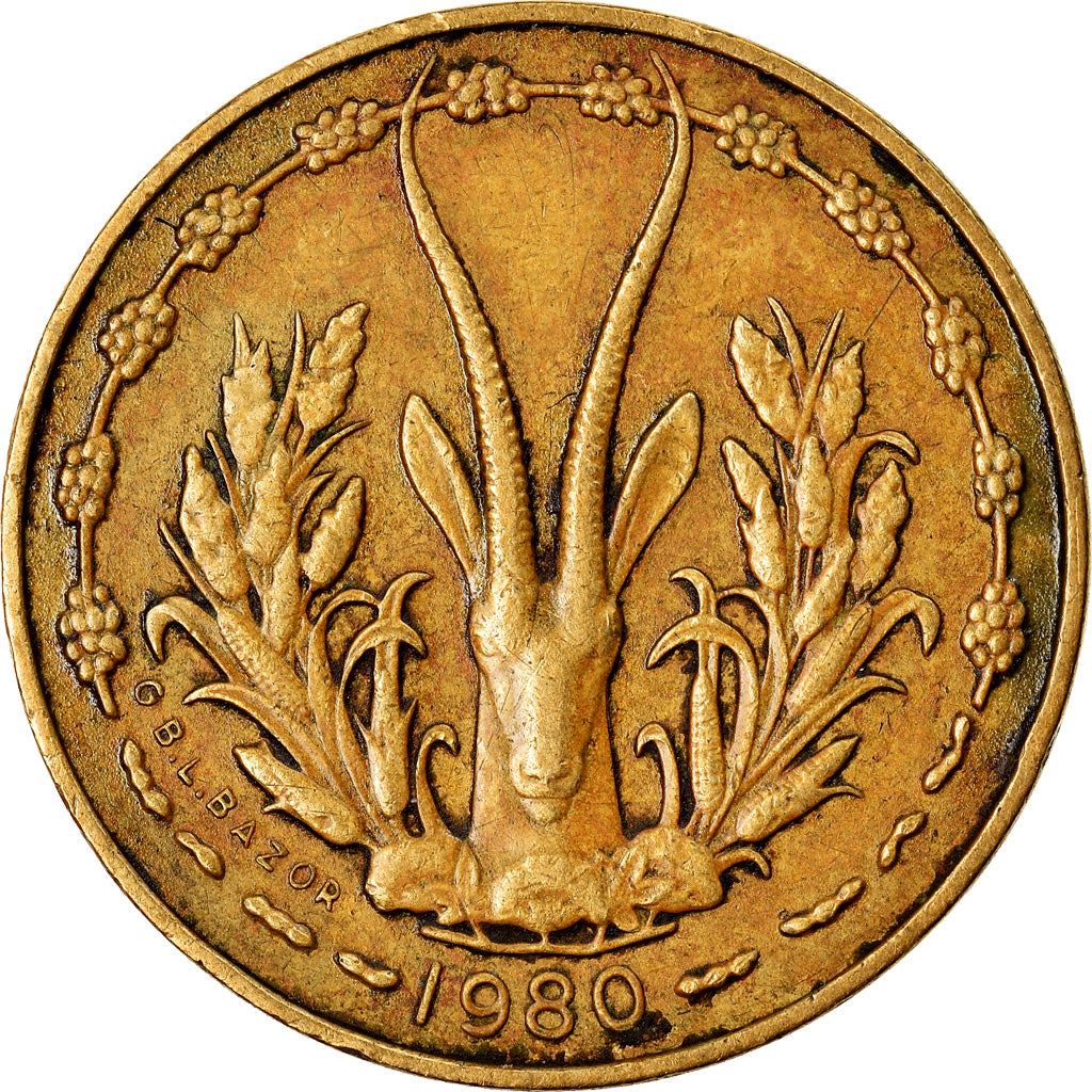 Western African States | 5 Francs Coin | Sawfish | Gazelle | KM2a | 1965 - 2020