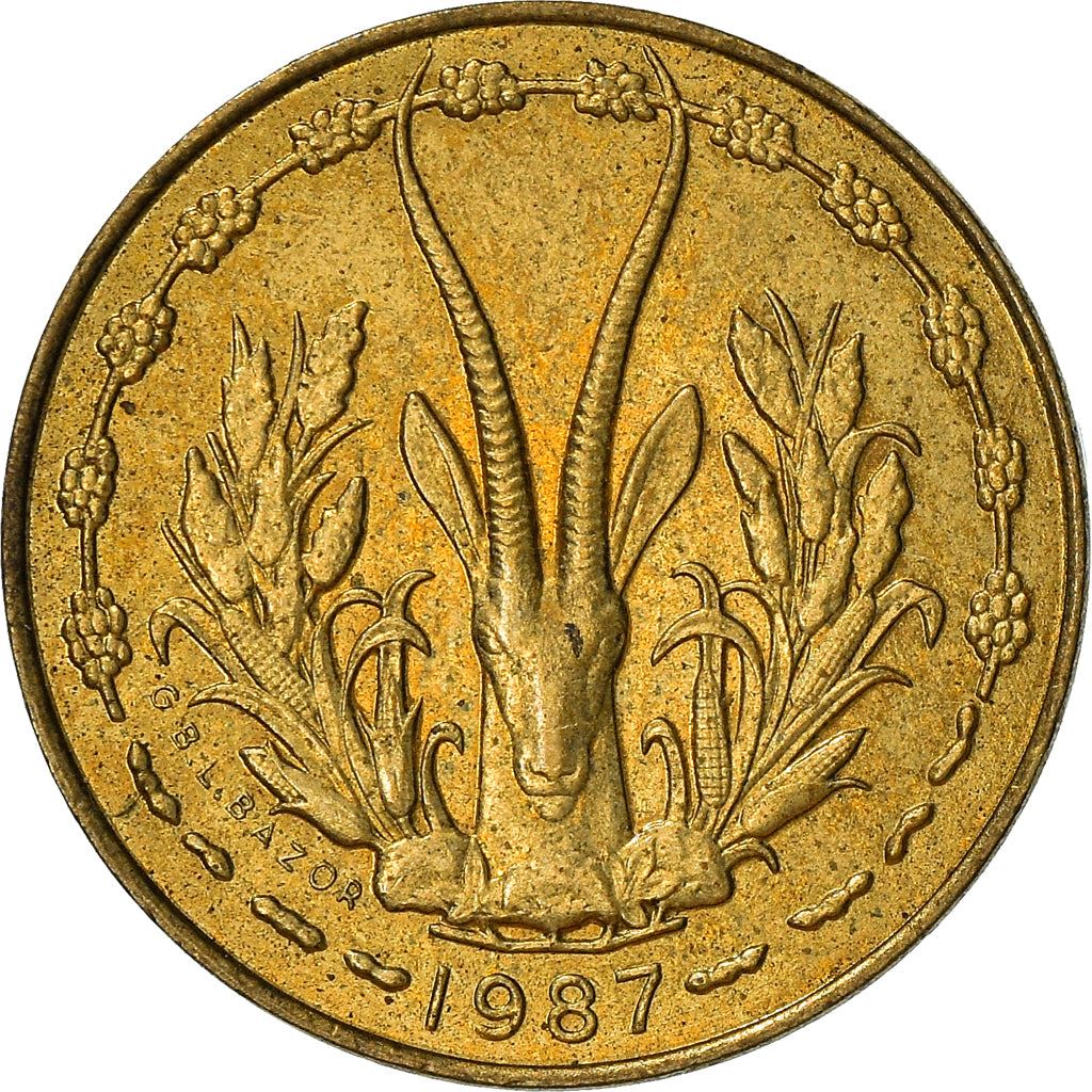 Western African States | 5 Francs Coin | Sawfish | Gazelle | KM2a | 1965 - 2020