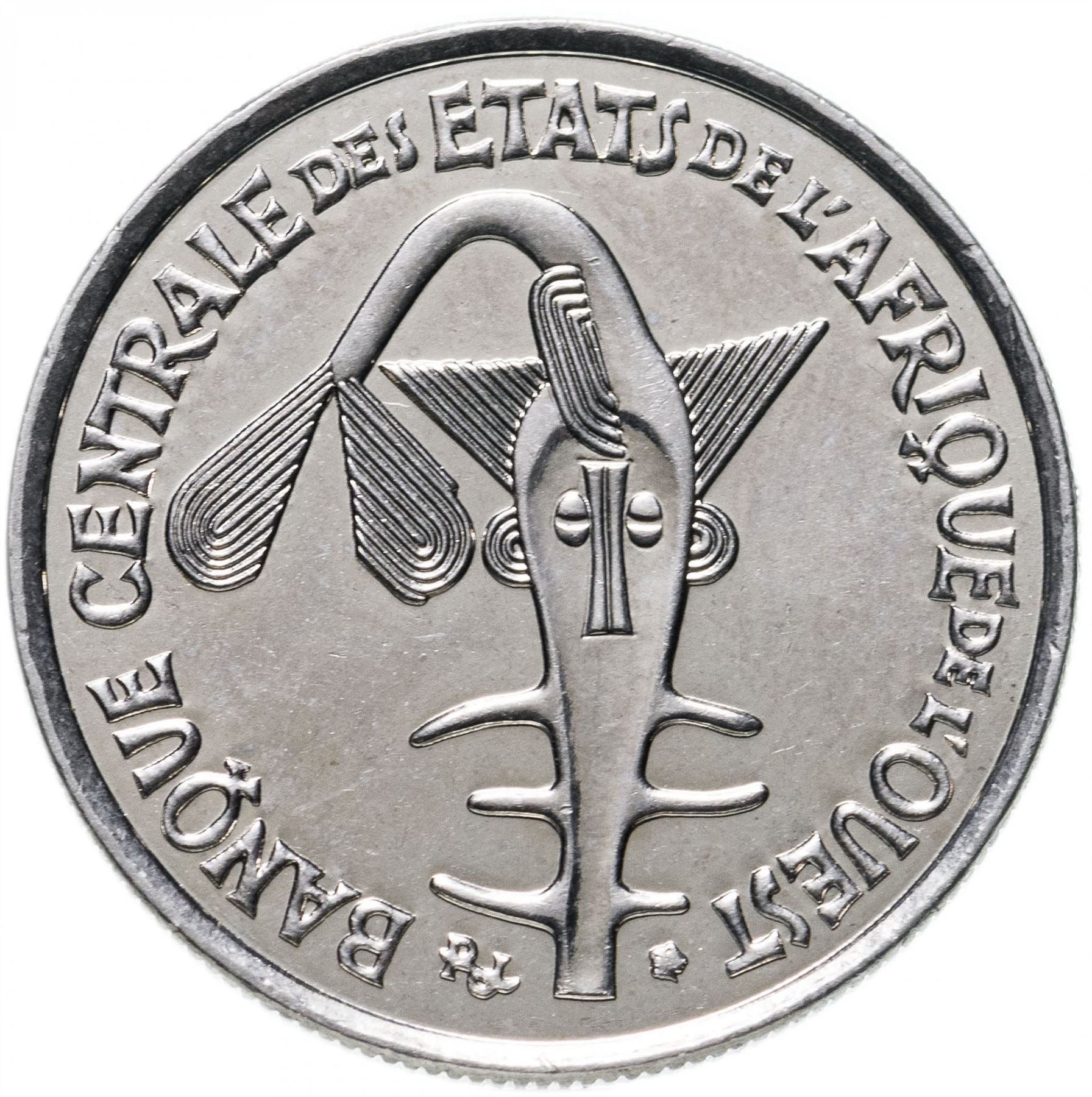 Western African States | 50 Francs Coin | Sawfish | Beans | Grain | Nuts | KM6 | 1972 - 2011