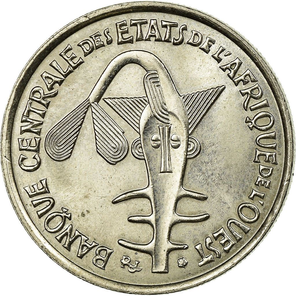 Western African States | 50 Francs Coin | Sawfish | Beans | Grain | Nuts | KM6 | 1972 - 2011