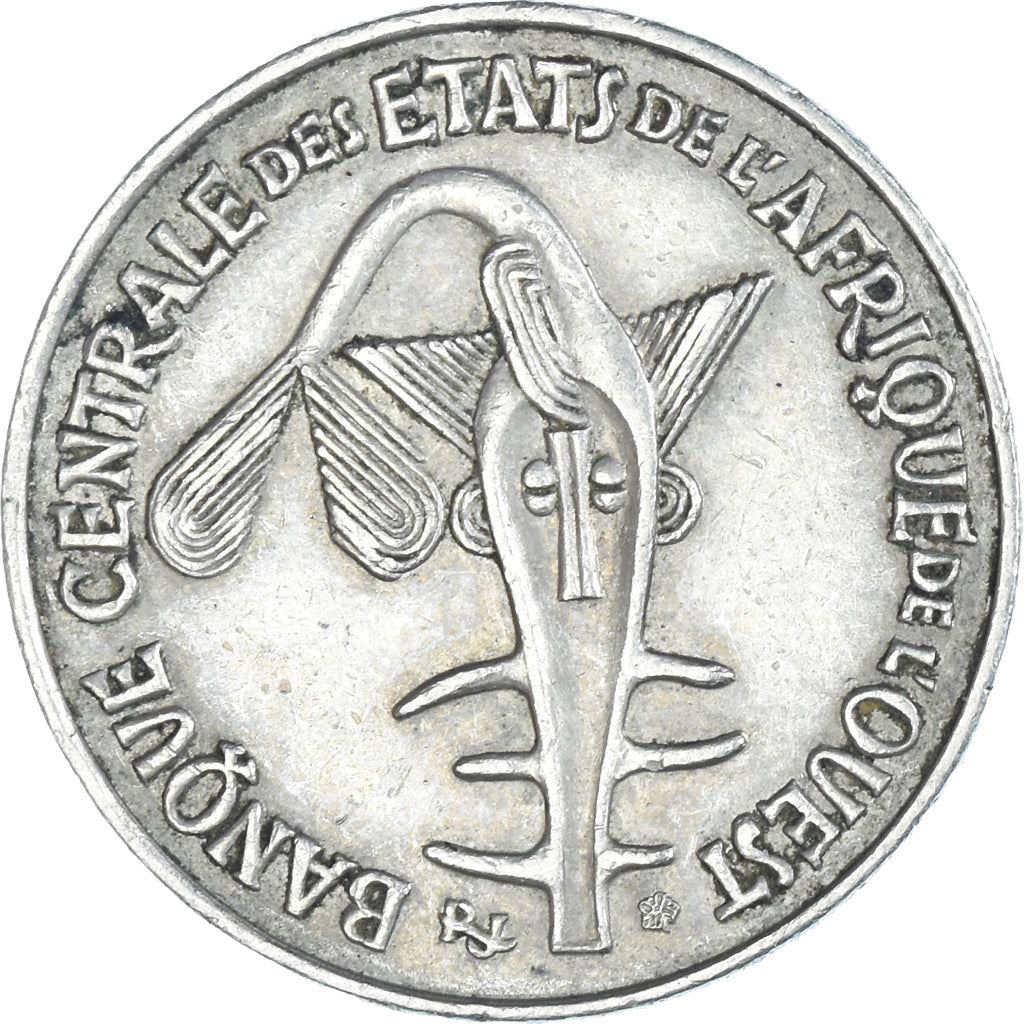 Western African States | 50 Francs Coin | Sawfish | Beans | Grain | Nuts | KM6 | 1972 - 2011