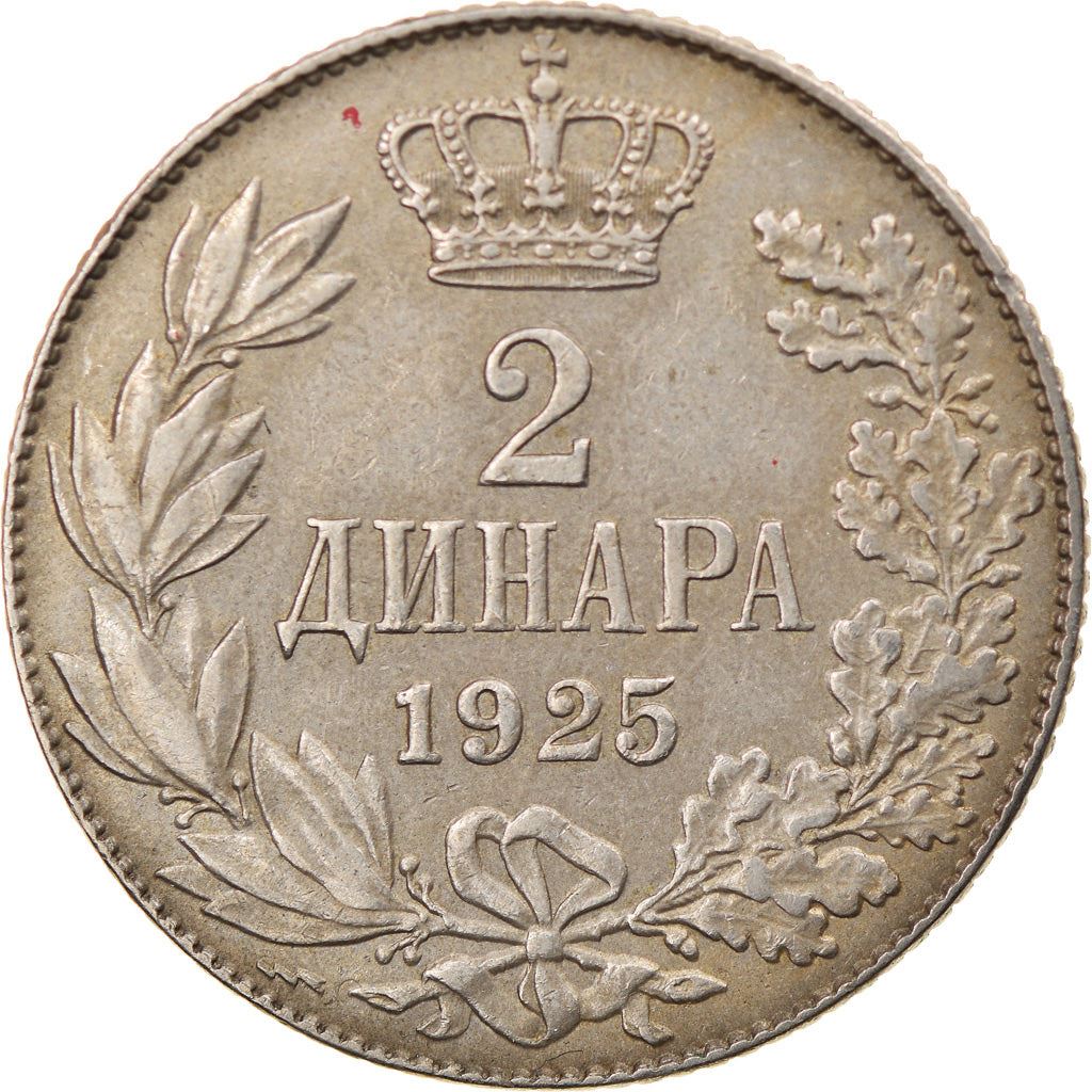 Yugoslavia 2 Dinara Coin | Aleksandar I | Flame | Star | Crown | KM6 | 1925