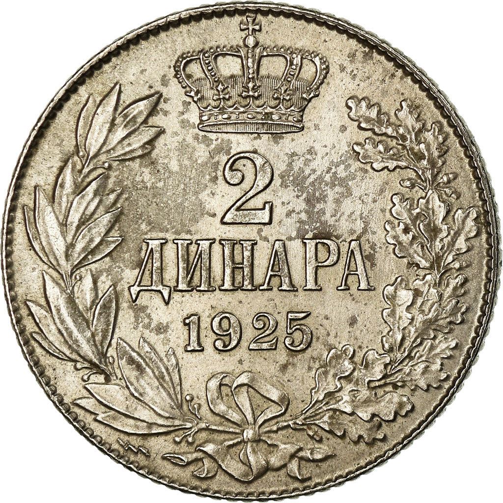 Yugoslavia 2 Dinara Coin | Aleksandar I | Flame | Star | Crown | KM6 | 1925