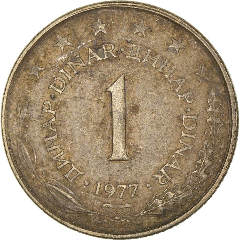 Yugoslavia Coin | 1 Dinar | Flame | Stars | KM59 | 1973 - 1981