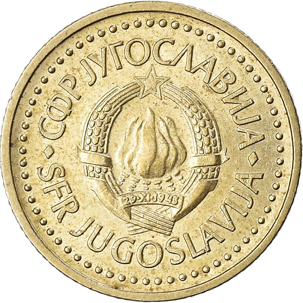 Yugoslavia Coin | 1 Dinar | Flame | Stars | KM86 | 1982 - 1986