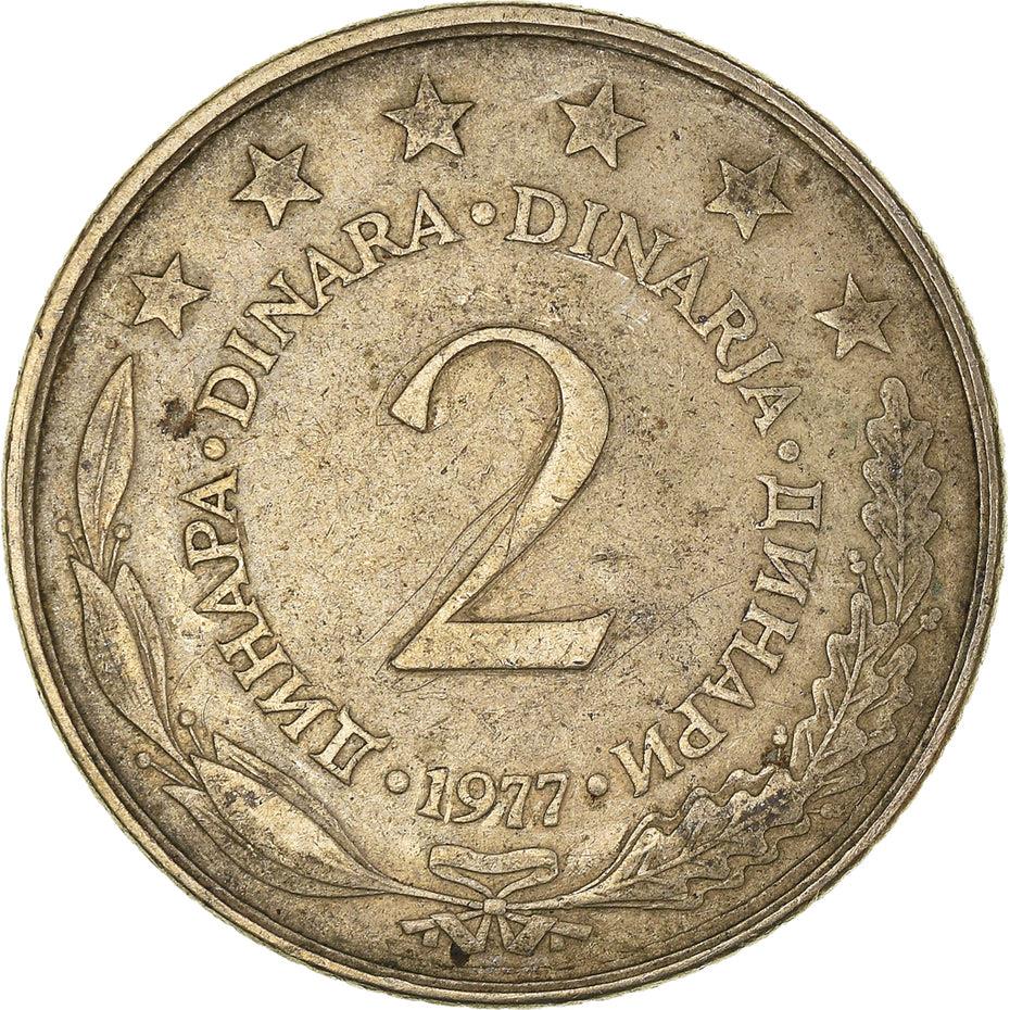 Yugoslavia Coin | 2 Dinara | Flame | Stars | KM57 | 1971 - 1981