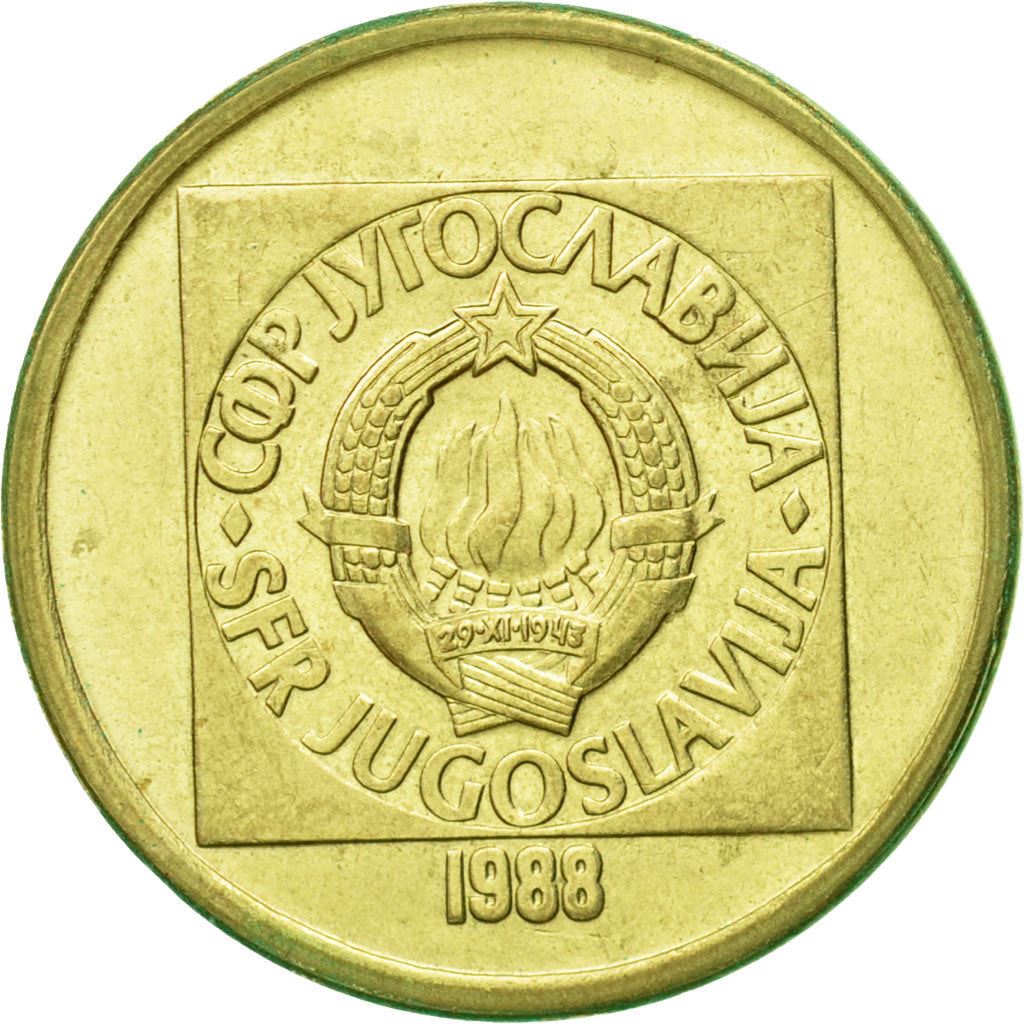 Yugoslavia Coin | 50 Dinara | Flame | Stars | KM133 | 1988 - 1989