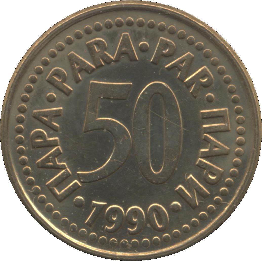 Yugoslavia Coin | 50 Para | Flame | Stars | KM141 | 1990 - 1991