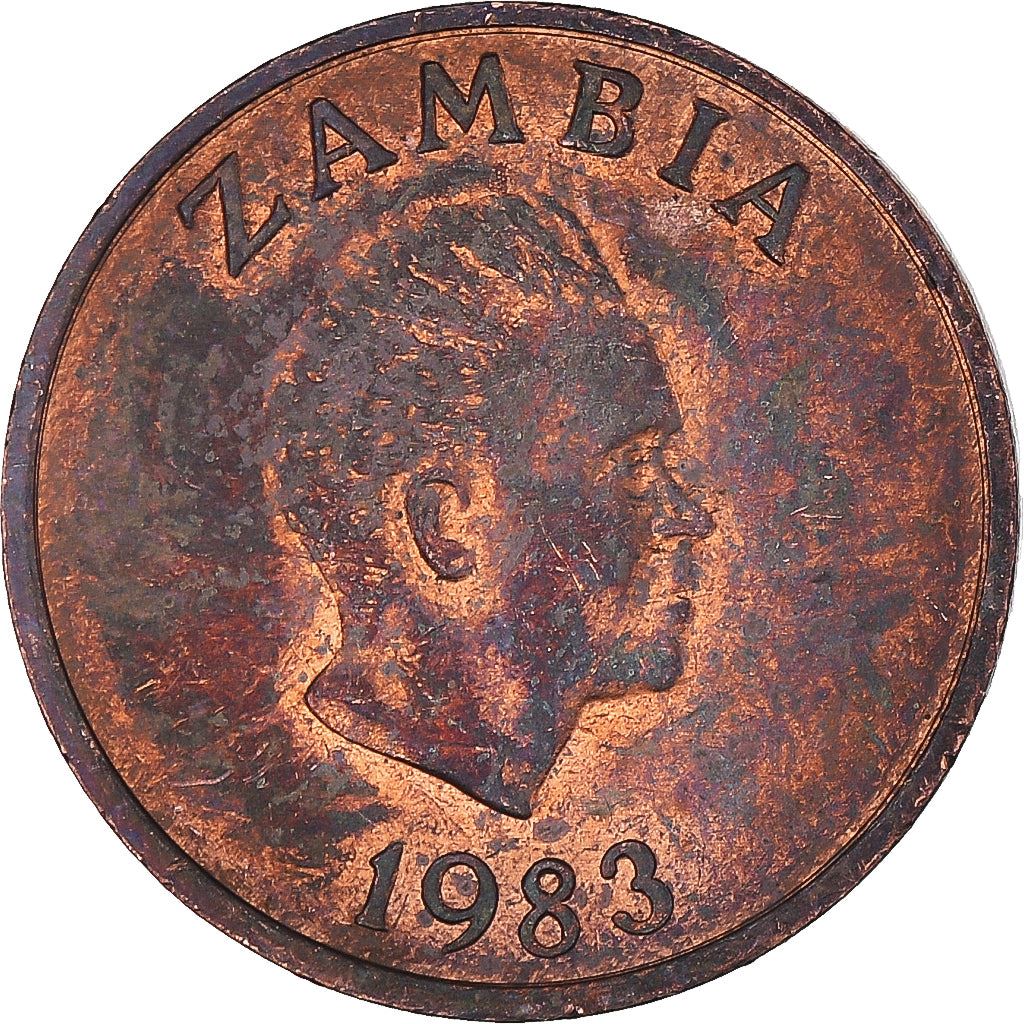 Zambia | 1 Ngwee Coin | Aardvark | Km:9A | 1982 - 1983