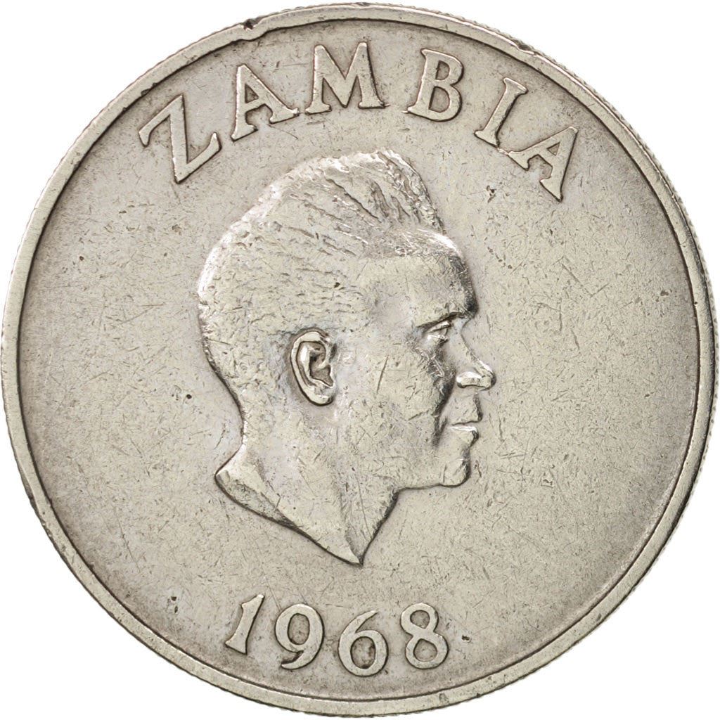 Zambia | 10 Ngwee Coin | Crowned hornbill | Km:12 | 1968 - 1987