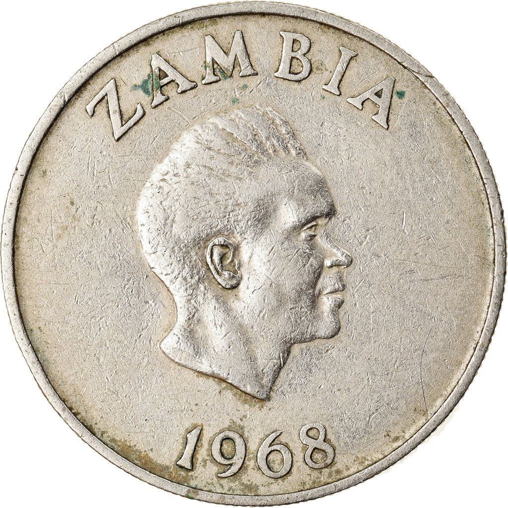 Zambia | 10 Ngwee Coin | Crowned hornbill | Km:12 | 1968 - 1987