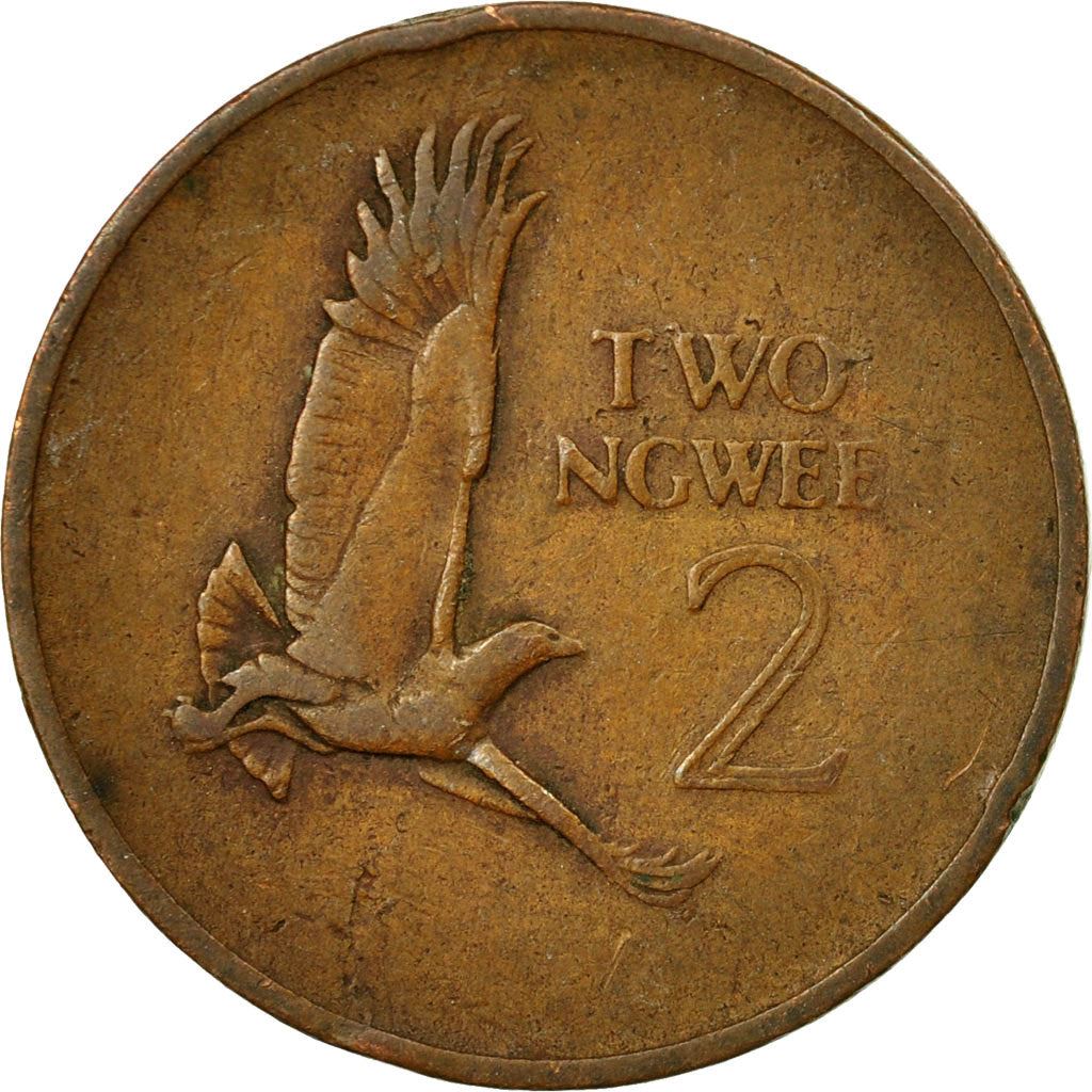 Zambia | 2 Ngwee Coin | Martial Eagle | Km:10 | 1968 - 1978