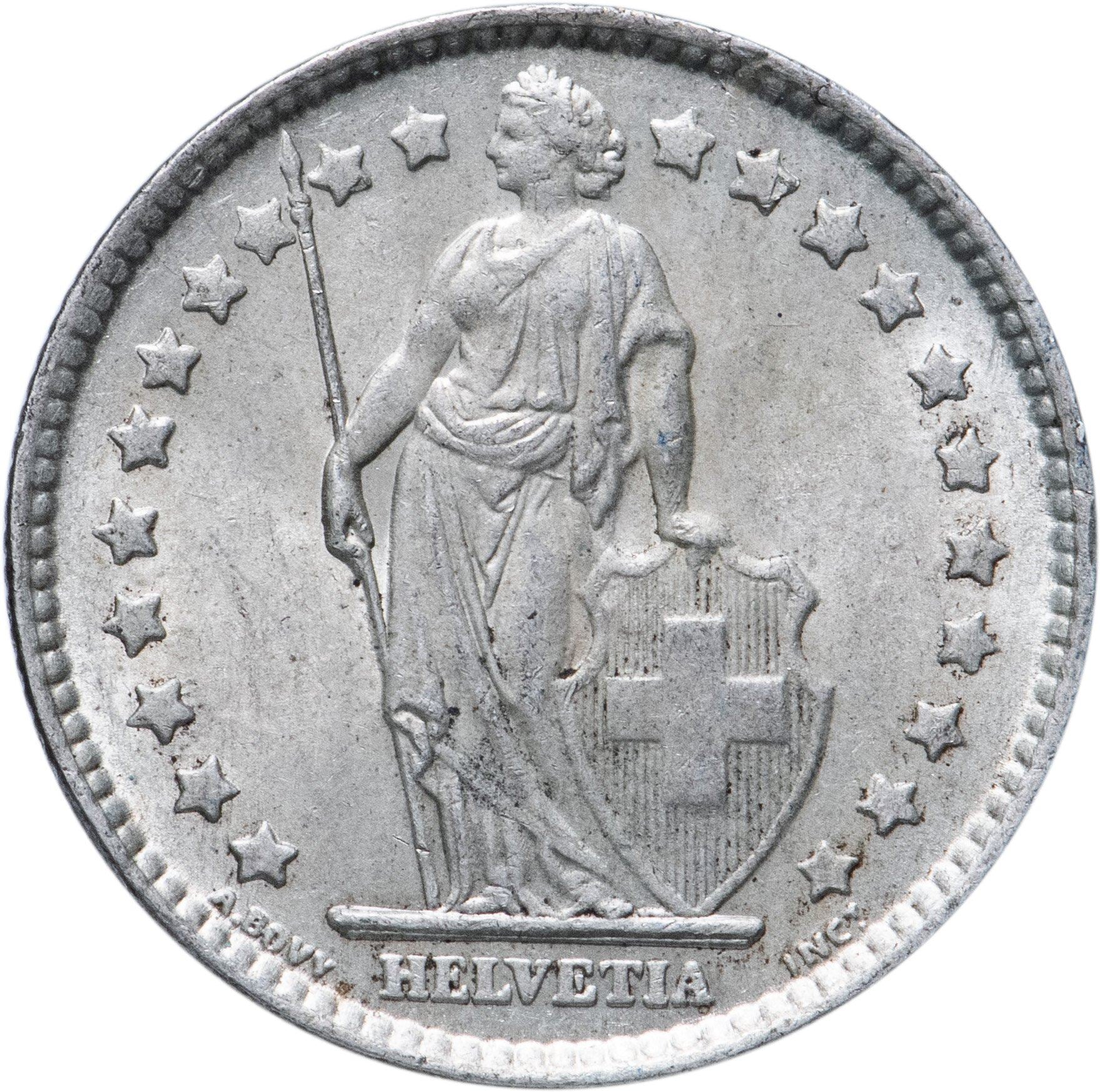 Switzerland Coin Swiss 1 Franc | Helvetia | KM24 | 1875 - 1967