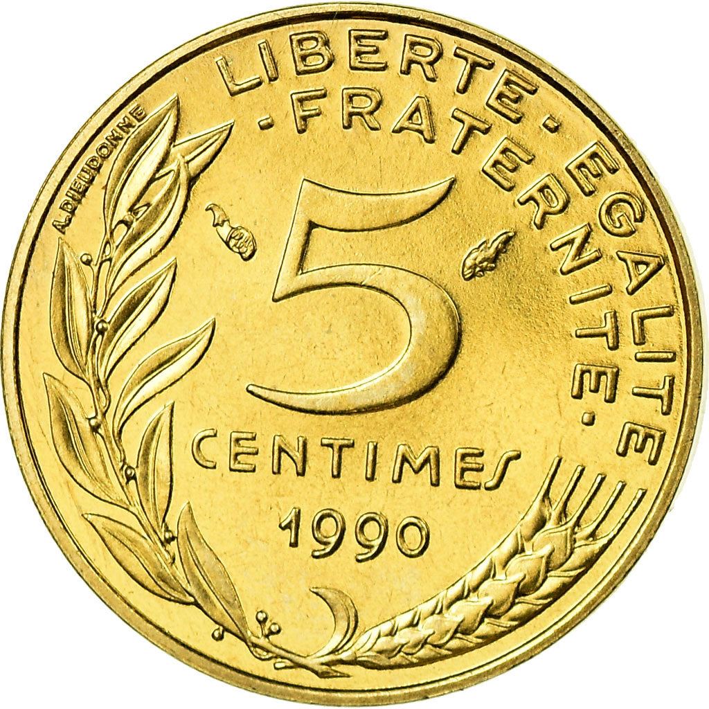 French Coin 5 Centimes | KM933 | France | 1966 - 2001