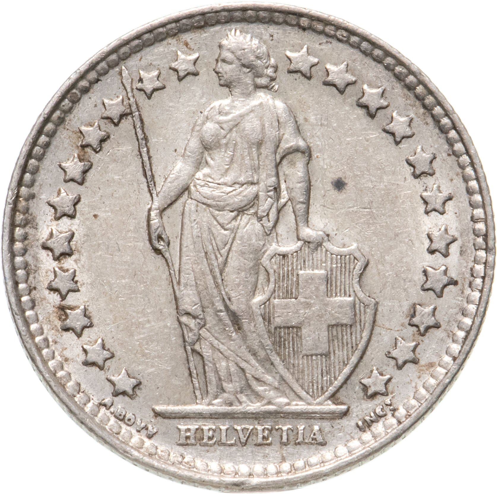 Switzerland Coin Swiss ½ Franc | Helvetia | KM23 | 1875 - 1967