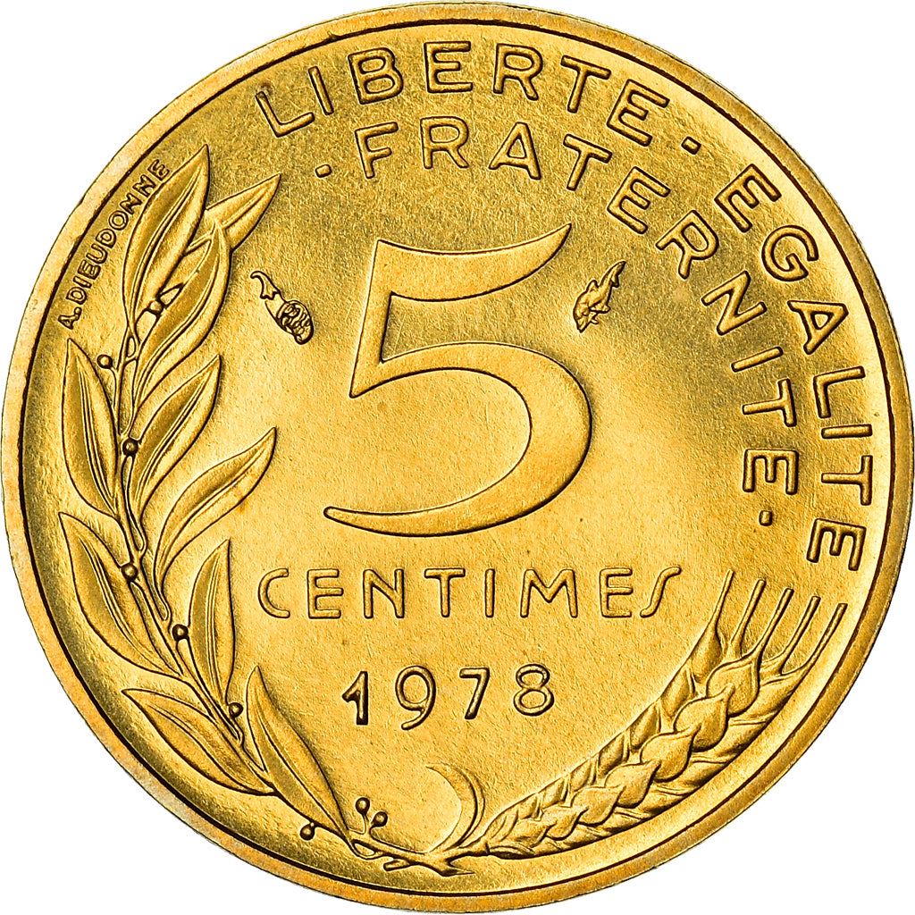 French Coin 5 Centimes | KM933 | France | 1966 - 2001