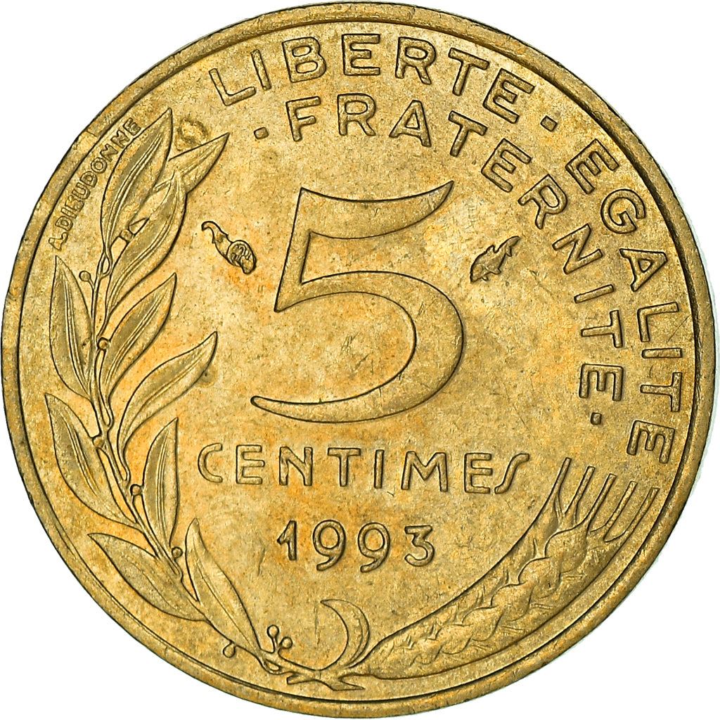 French Coin 5 Centimes | KM933 | France | 1966 - 2001