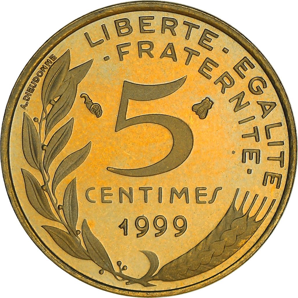 French Coin 5 Centimes | KM933 | France | 1966 - 2001