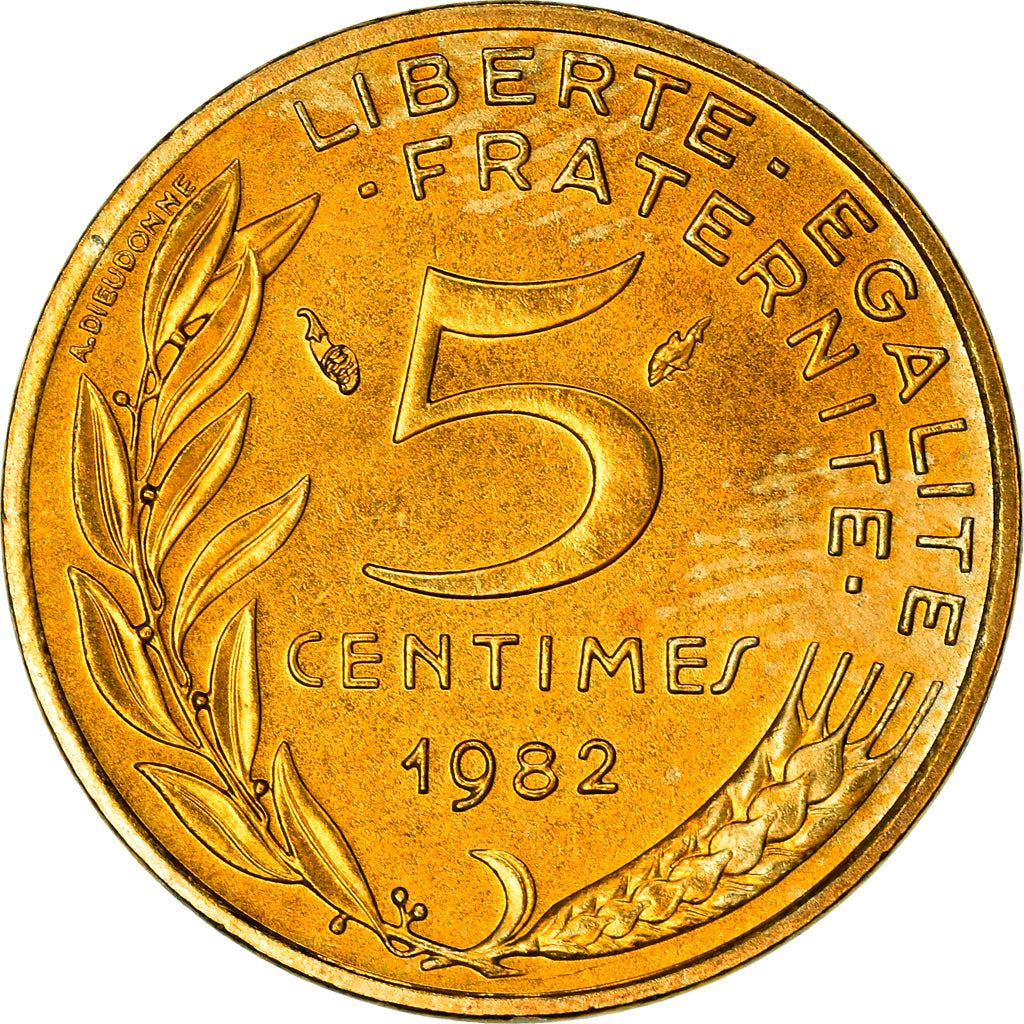 French Coin 5 Centimes | KM933 | France | 1966 - 2001