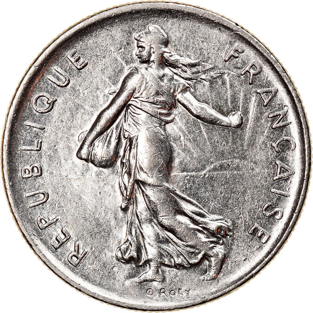 French 5 Francs Coin | signature O. Roty | KM926a.1 | France | 1969 - 2001