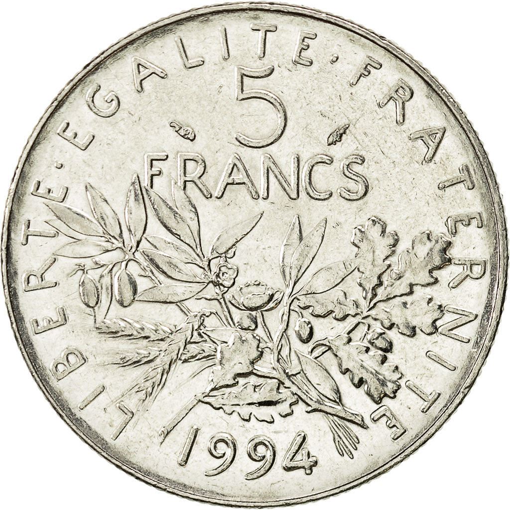 French 5 Francs Coin | signature O. Roty | KM926a.1 | France | 1969 - 2001