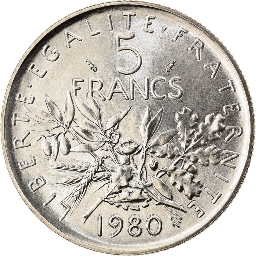 French 5 Francs Coin | signature O. Roty | KM926a.1 | France | 1969 - 2001