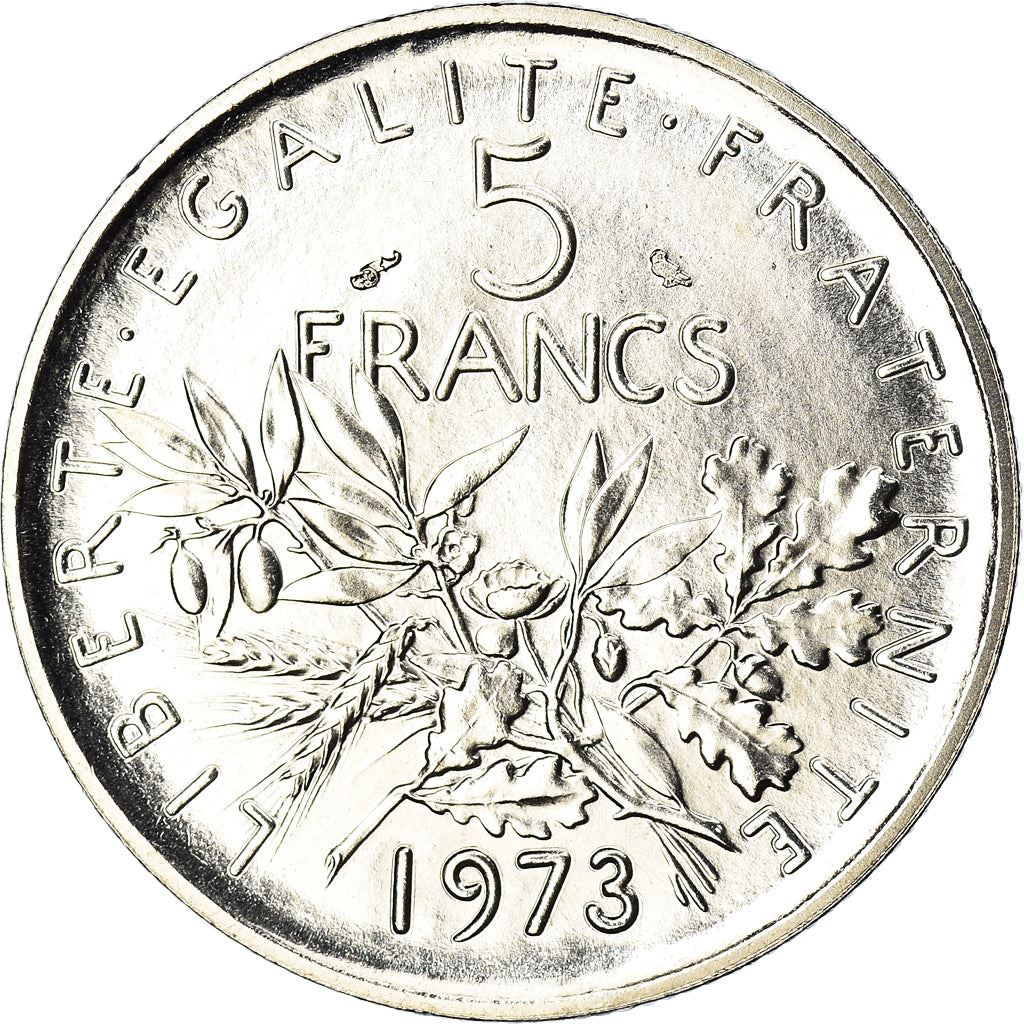 French 5 Francs Coin | signature O. Roty | KM926a.1 | France | 1969 - 2001