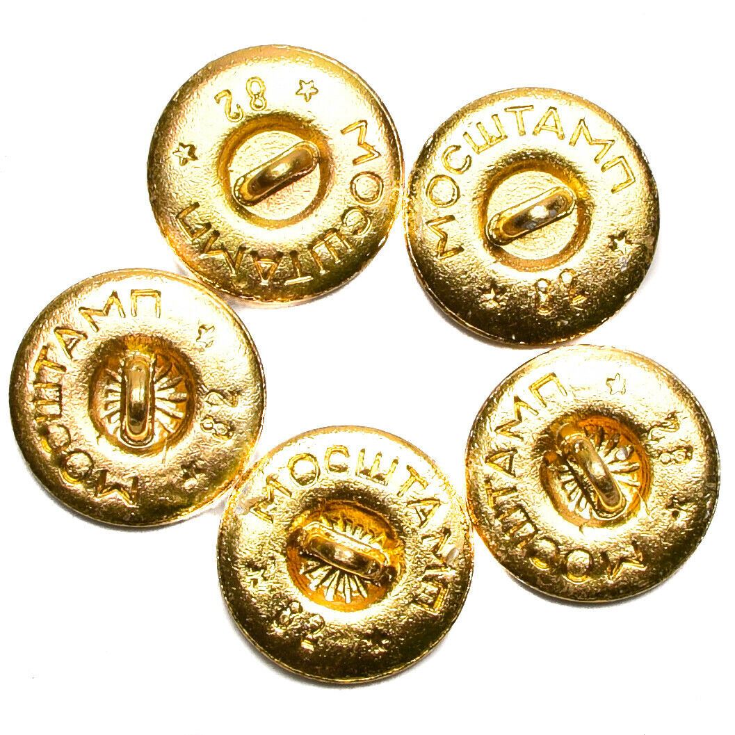 5x Soviet Navy Army Buttons | Gold Anchor | Marine Uniform 27 mm