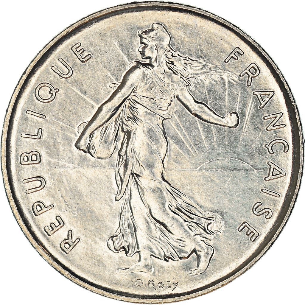 French 5 Francs Coin | signature O. Roty | KM926a.1 | France | 1969 - 2001