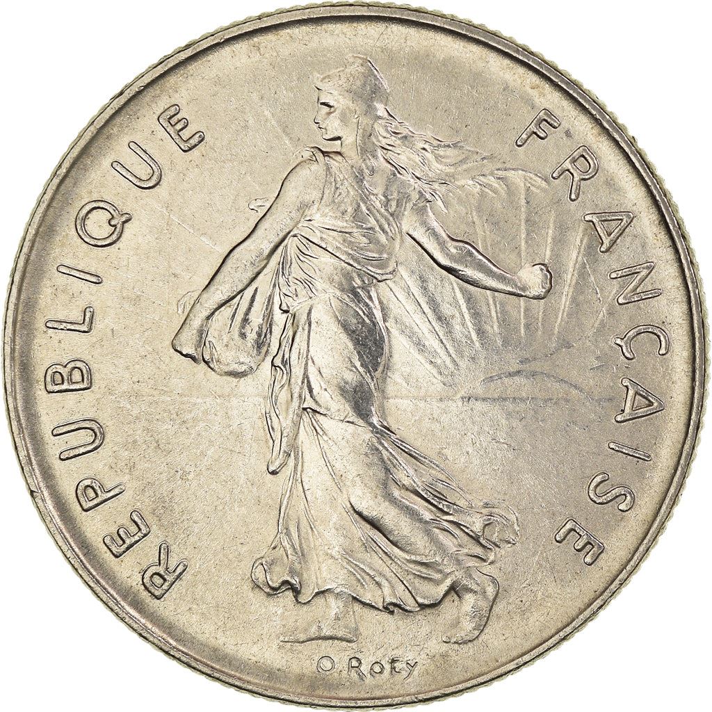 French 5 Francs Coin | signature O. Roty | KM926a.1 | France | 1969 - 2001