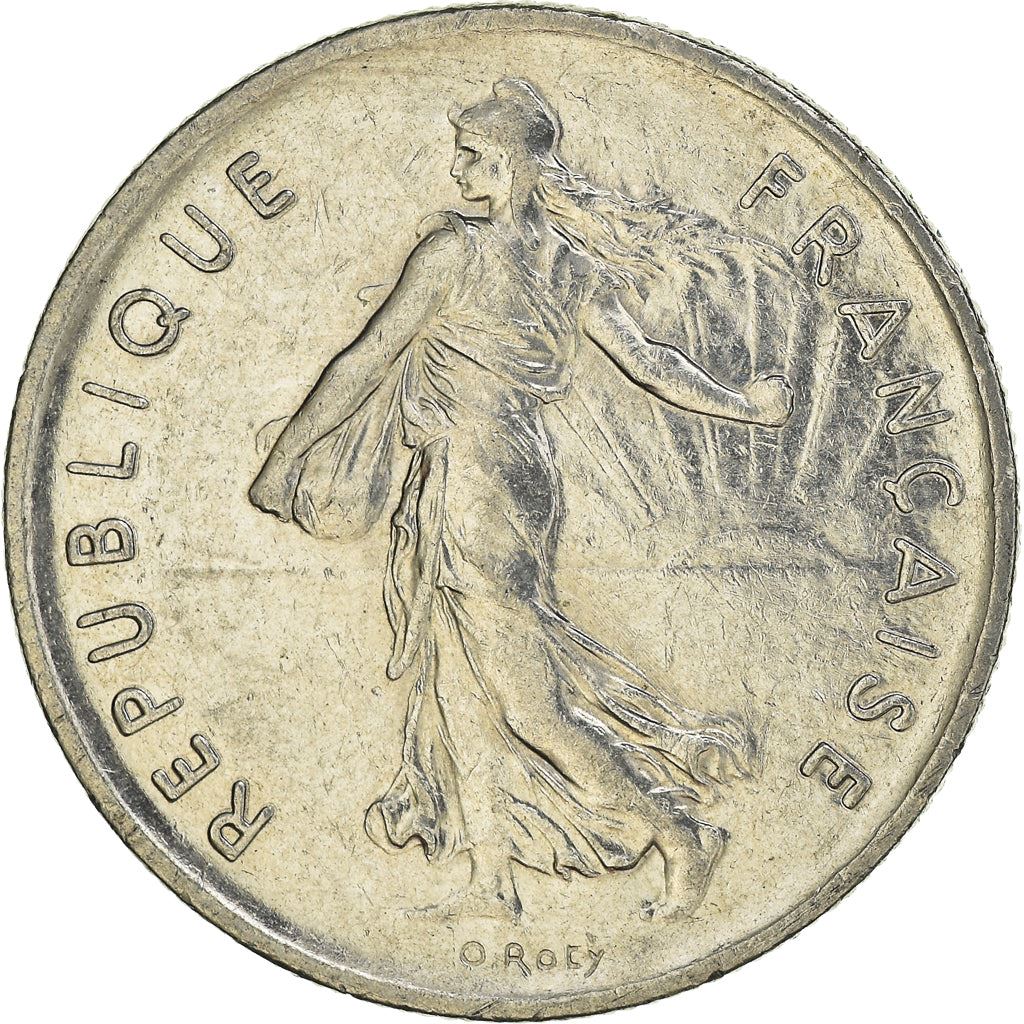 French 5 Francs Coin | signature O. Roty | KM926a.1 | France | 1969 - 2001