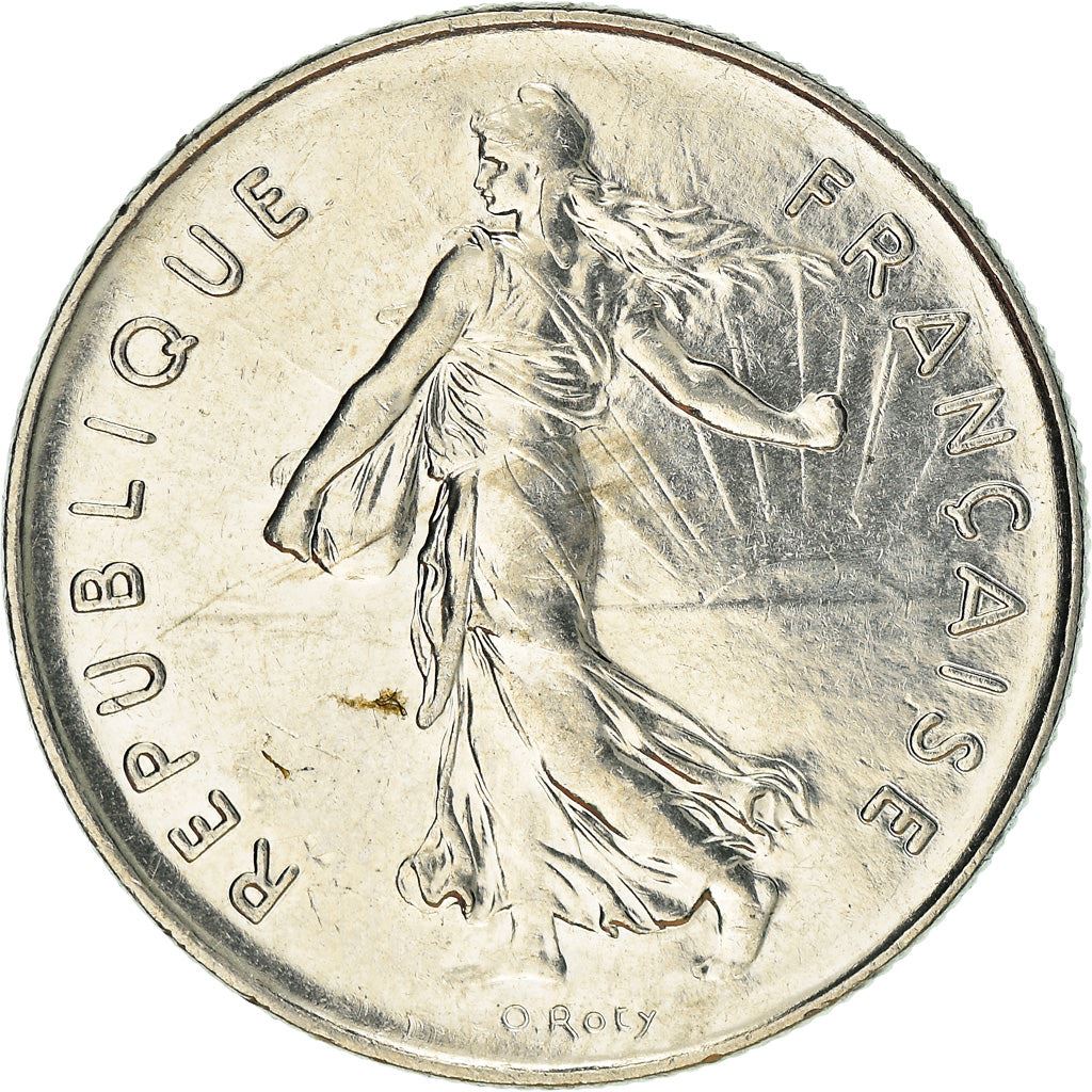 French 5 Francs Coin | signature O. Roty | KM926a.1 | France | 1969 - 2001