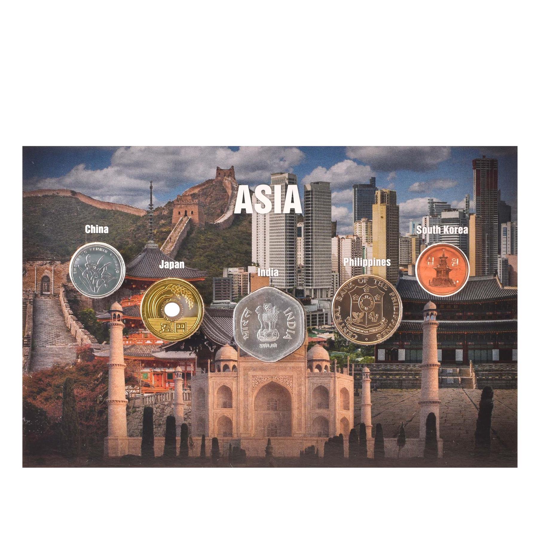 Asia | 5 Coins | Well Known and Biggest Asian Countries | South Korea | Philippines | Japan | China | India