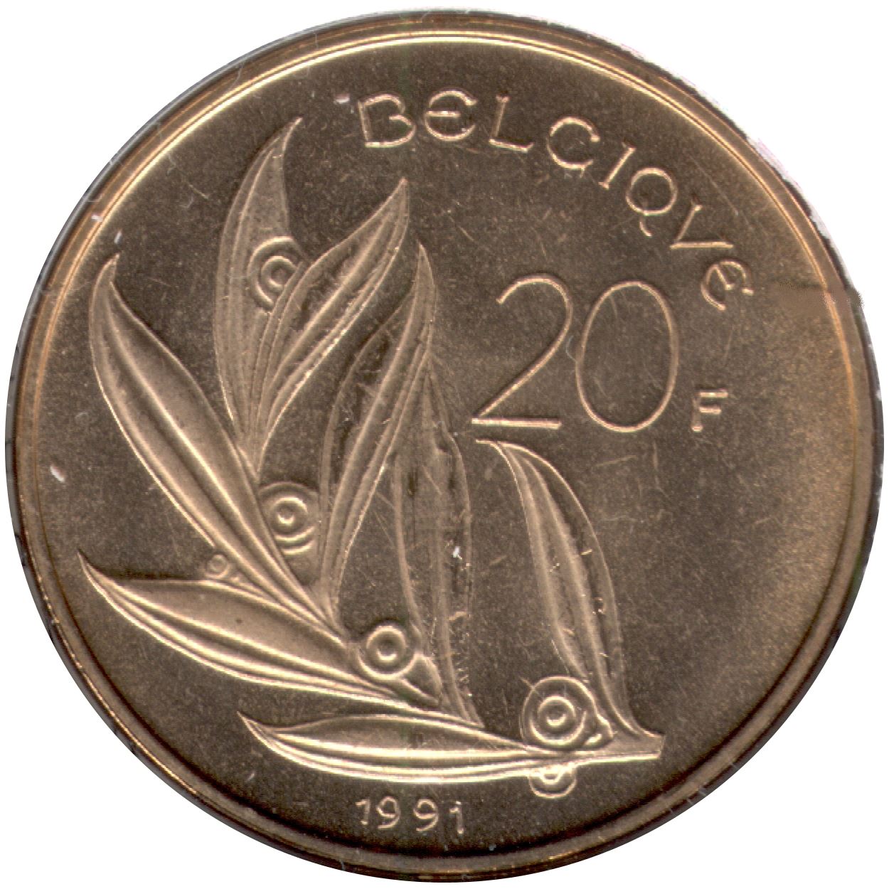 Belgium 20 Francs | 100 Coins | Baudouin I Belgique | Bird | Angel | 1980 - 1993