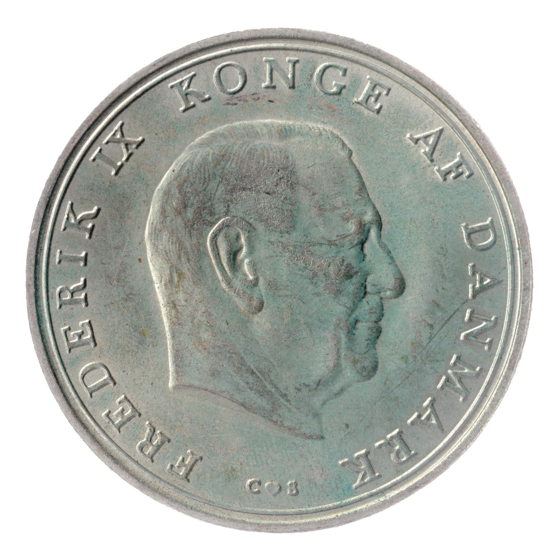 Danish Coin 10 Kroner | Frederik IX Wedding | Princess Benedikte | KM857 | Denmark | 1968