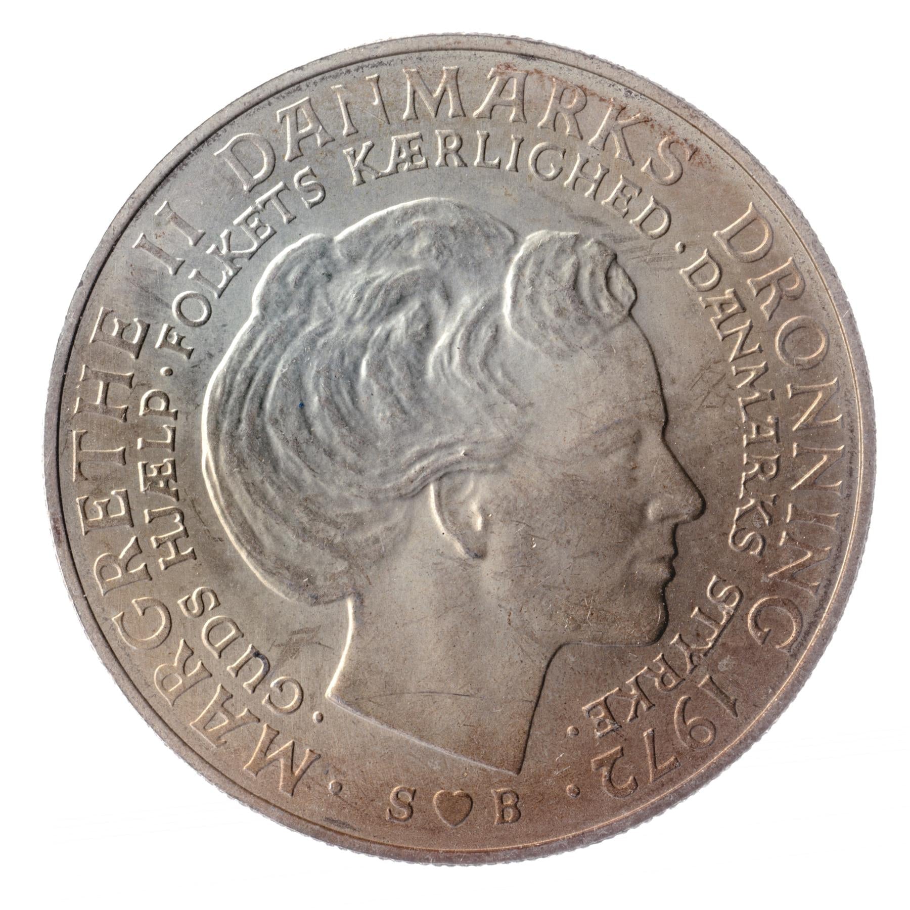 Danish Coin 10 Kroner | Queen Margrethe II | King Frederik IX | KM858 | Denmark | 1972