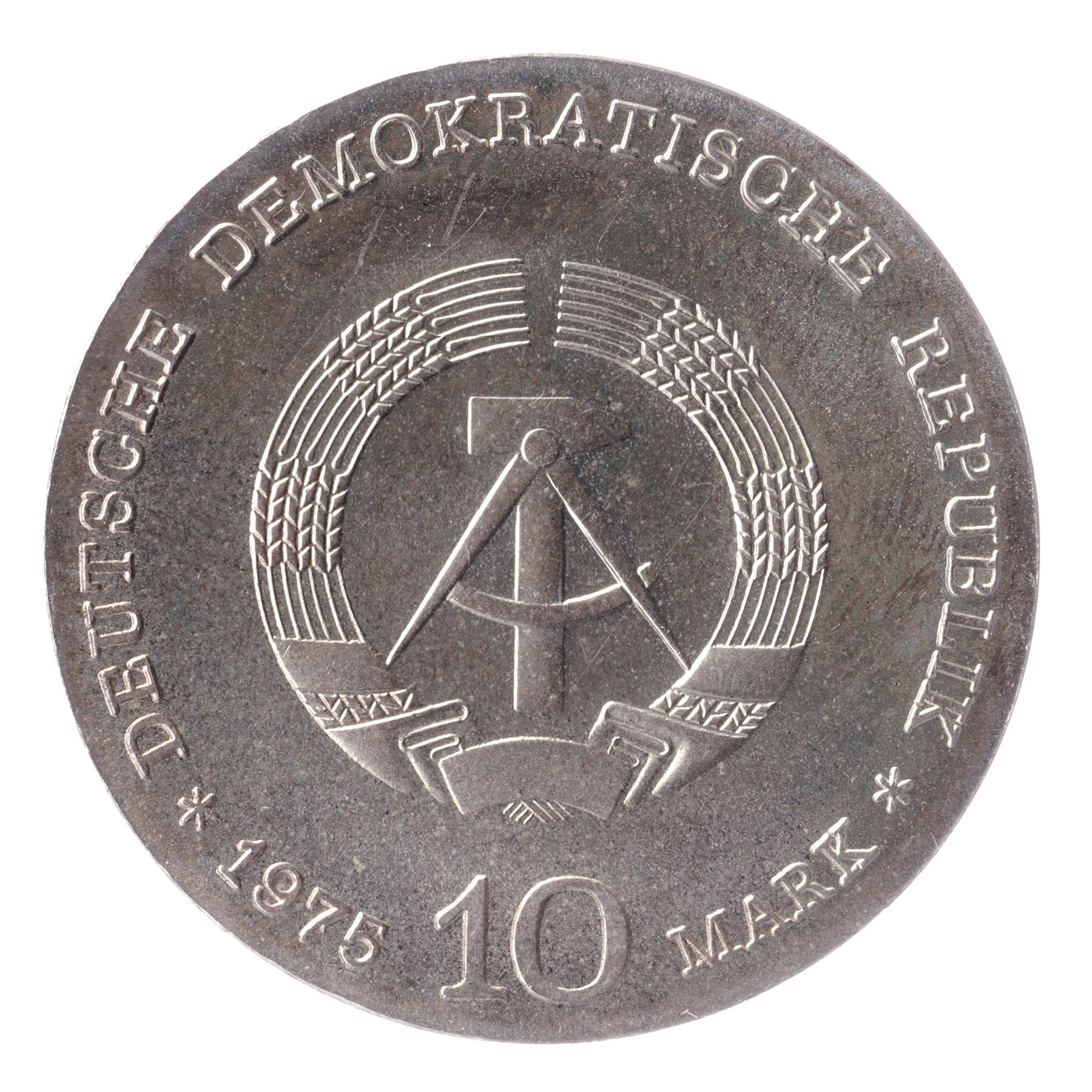 German Democratic Republic Coin Germany 10 Mark | Albert Schweitzer | KM56 | 1975