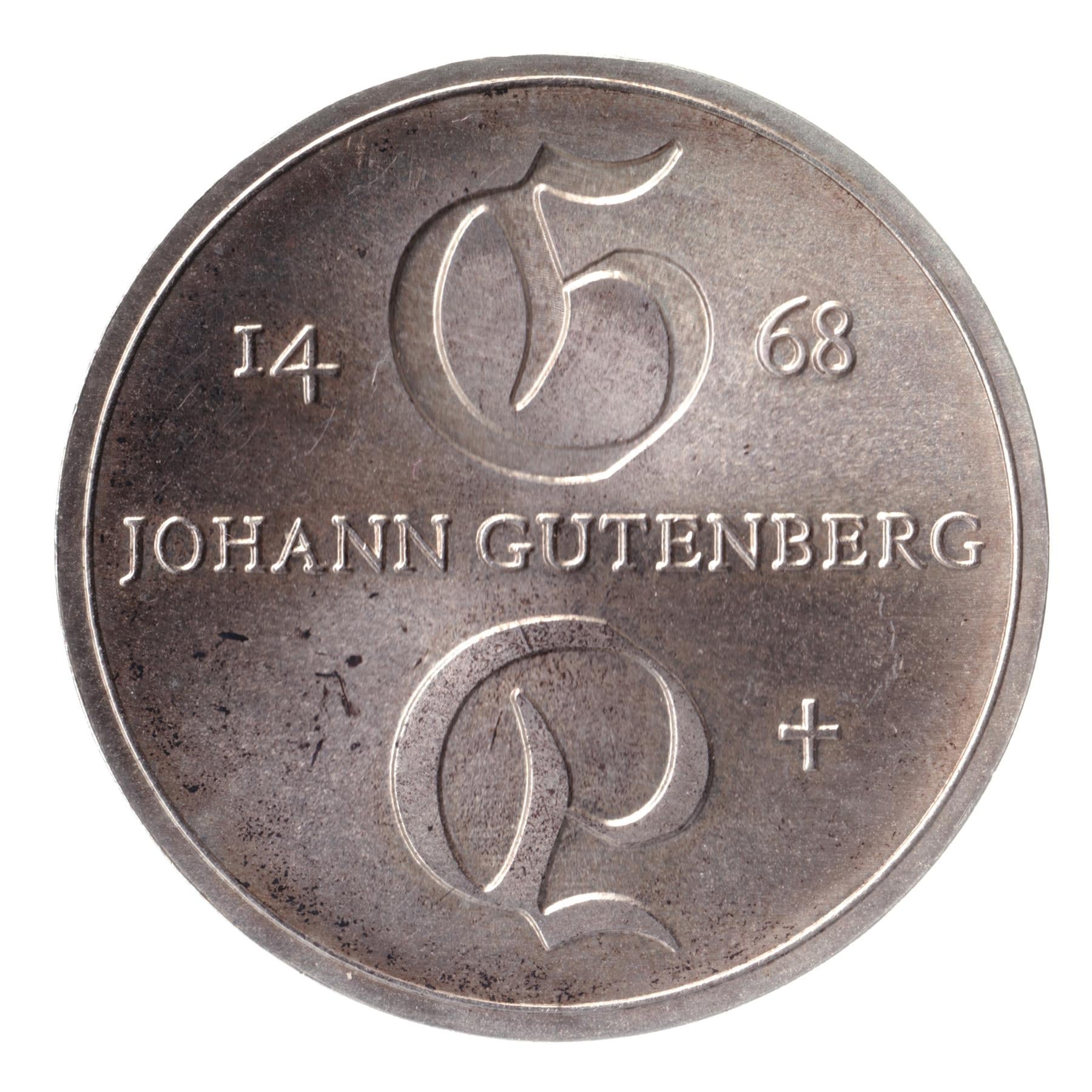 German Democratic Republic Coin Germany 10 Mark | Johann Gutenberg | KM20 | 1968