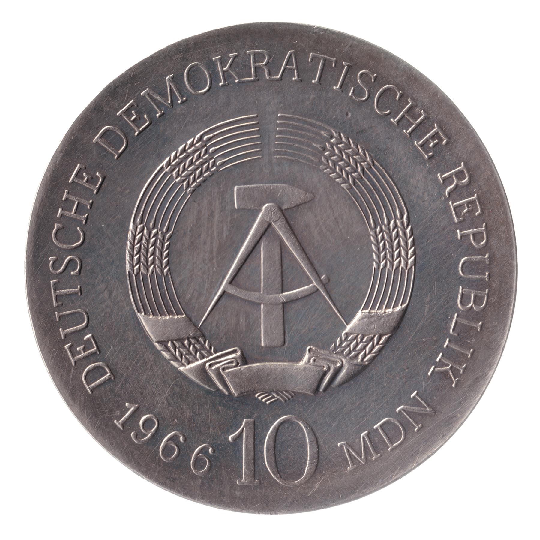 German Democratic Republic Coin Germany 10 Mark | Karl Friedrich Schinkel | KM15 | 1966