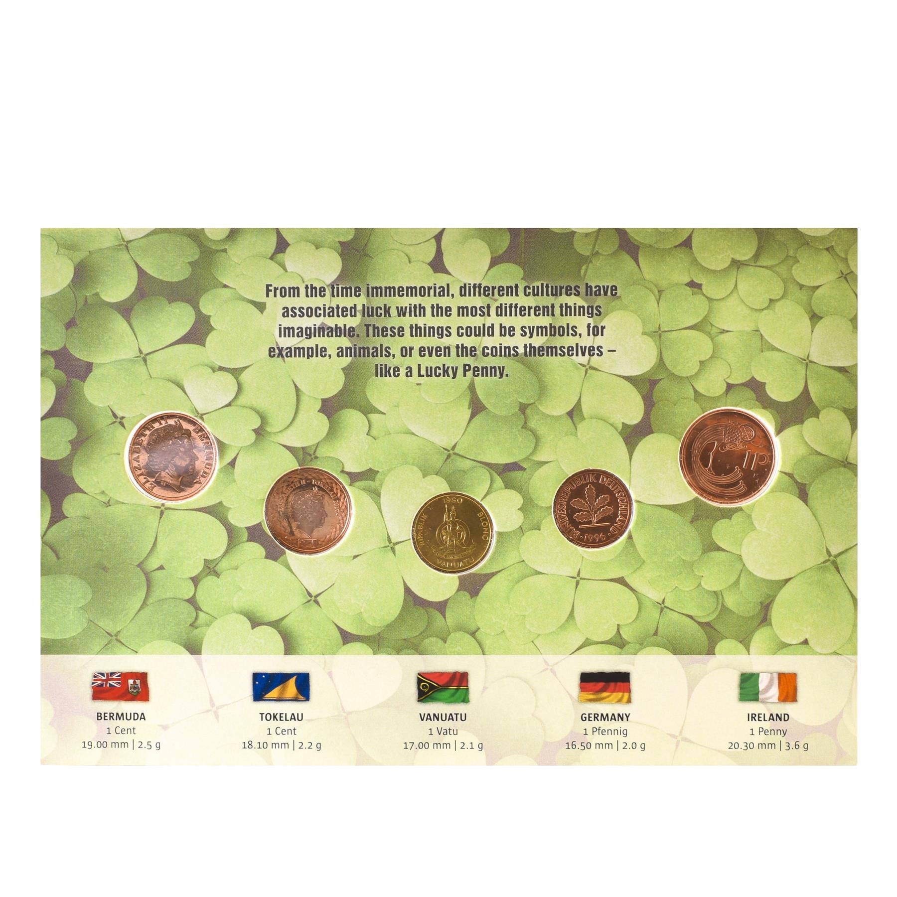 Lucky Coins | 5 Coin Set | Lucky Charms | Pig | Turtle | Trumpet | Tokelau | Vanuatu